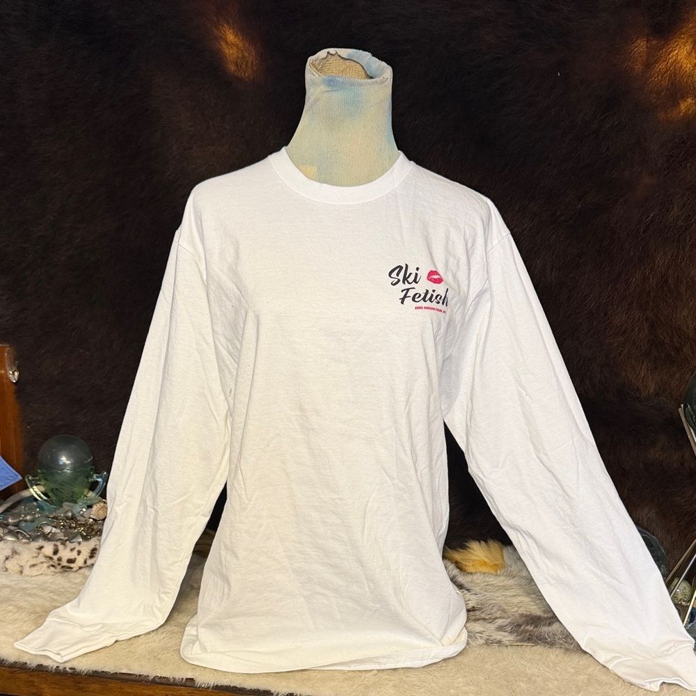 White Long Sleeve Shirt Ski Fetish M 6028